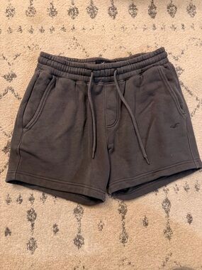 Hollister Charcoal Gray Drawstring Waist Sweat Shorts